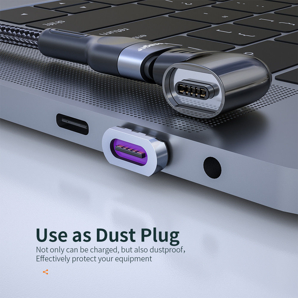 Essager 100W USB-C naar USB-C Adapter met Haakse Hoek 5A Zwart afbeelding 7