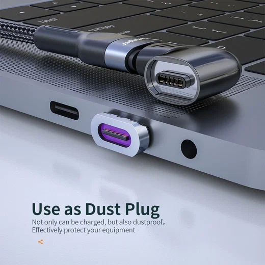 Essager 100W USB-C naar USB-C Adapter met Haakse Hoek 5A Zwart afbeelding 7