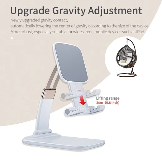 Essager Opvouwbare Verstelbare Bureau Houder Telefoon/Tablet Wit afbeelding 8