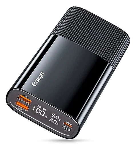 Essager Powerbank 20.000 mAh PD en QC 18W met Digitale Display Zwart afbeelding 1
