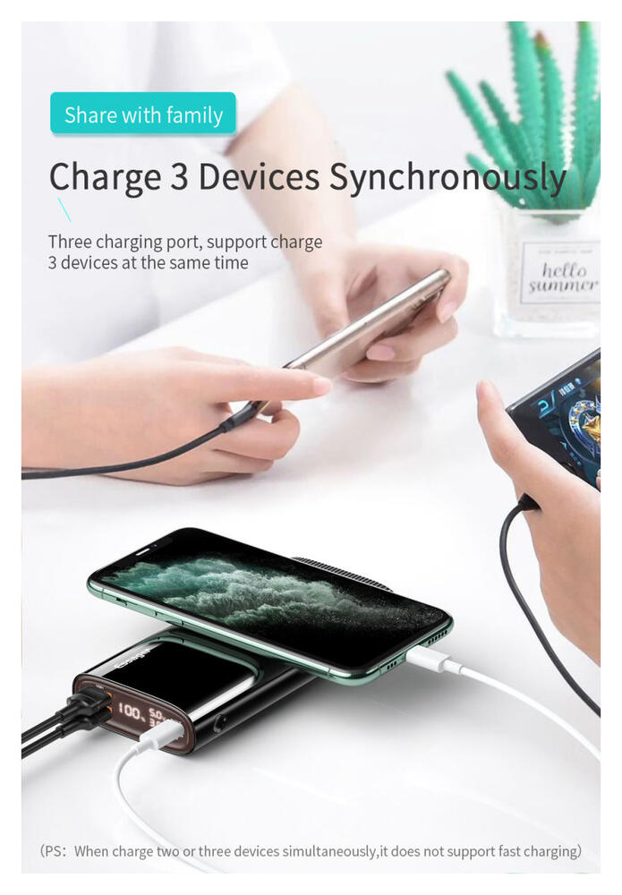Essager Powerbank 20.000 mAh PD en QC 18W met Digitale Display Zwart afbeelding 5
