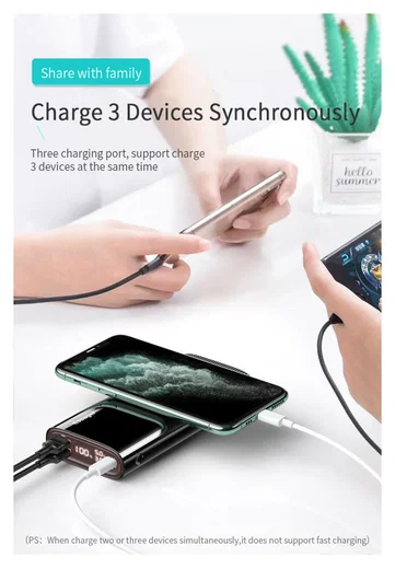 Essager Powerbank 20.000 mAh PD en QC 18W met Digitale Display Zwart afbeelding 5