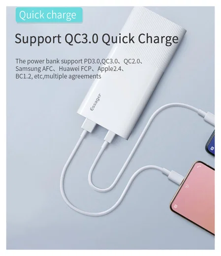 Essager Powerbank 20.000 mAh PD en QC 18W met Digitale Display Zwart afbeelding 4