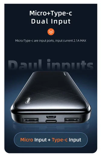 Essager Draagbare Compacte USB-A Powerbank 10.000 mAh Zwart afbeelding 9
