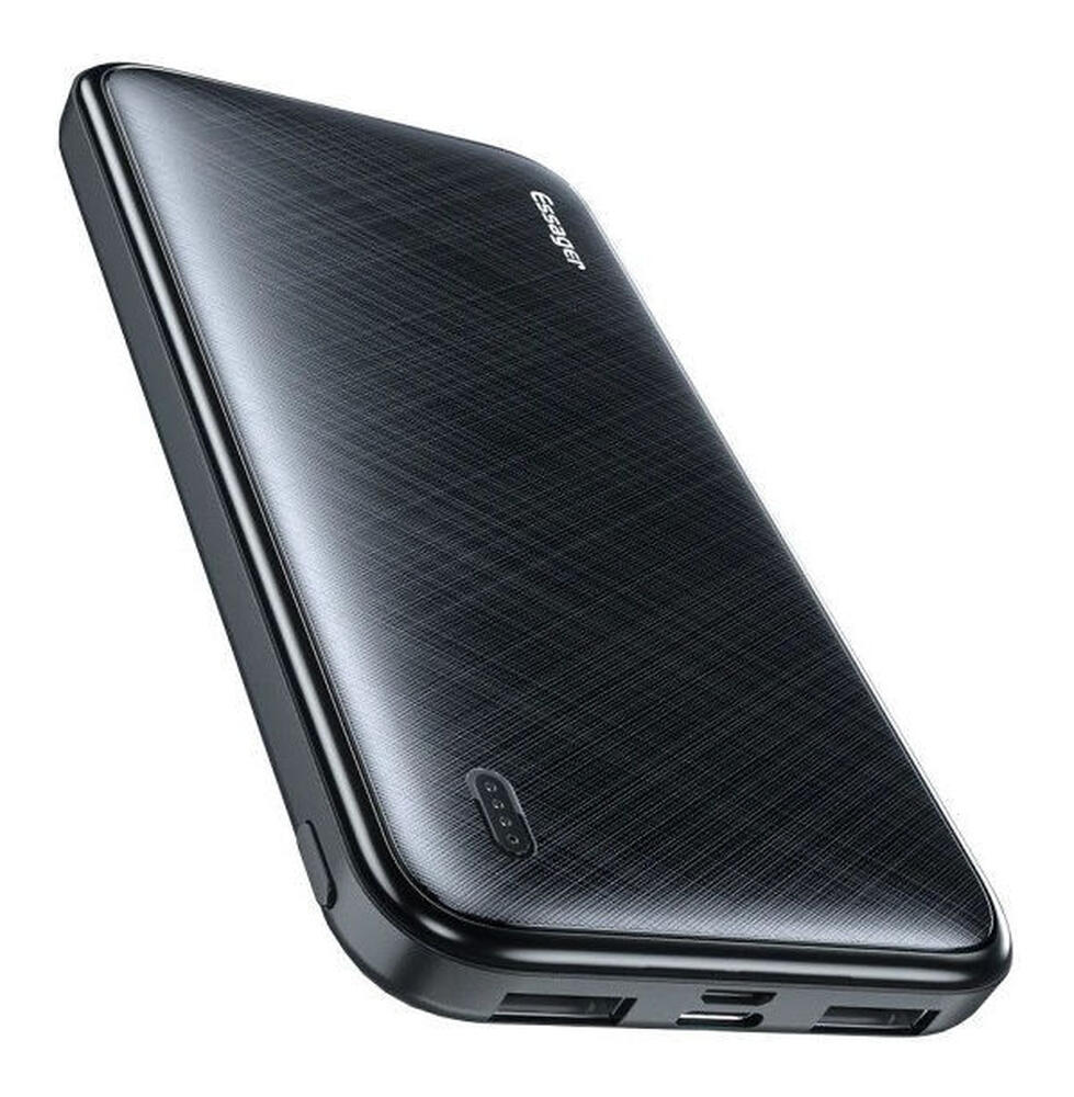Essager Draagbare Compacte USB-A Powerbank 10.000 mAh Zwart afbeelding 1