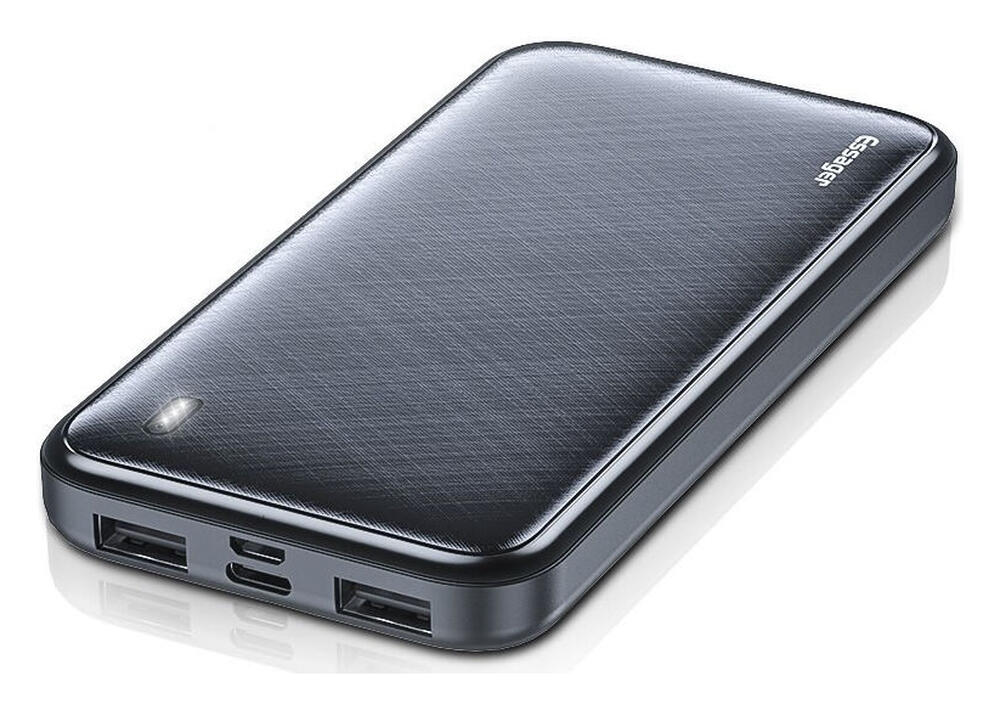 Essager Draagbare Compacte USB-A Powerbank 10.000 mAh Zwart afbeelding 2