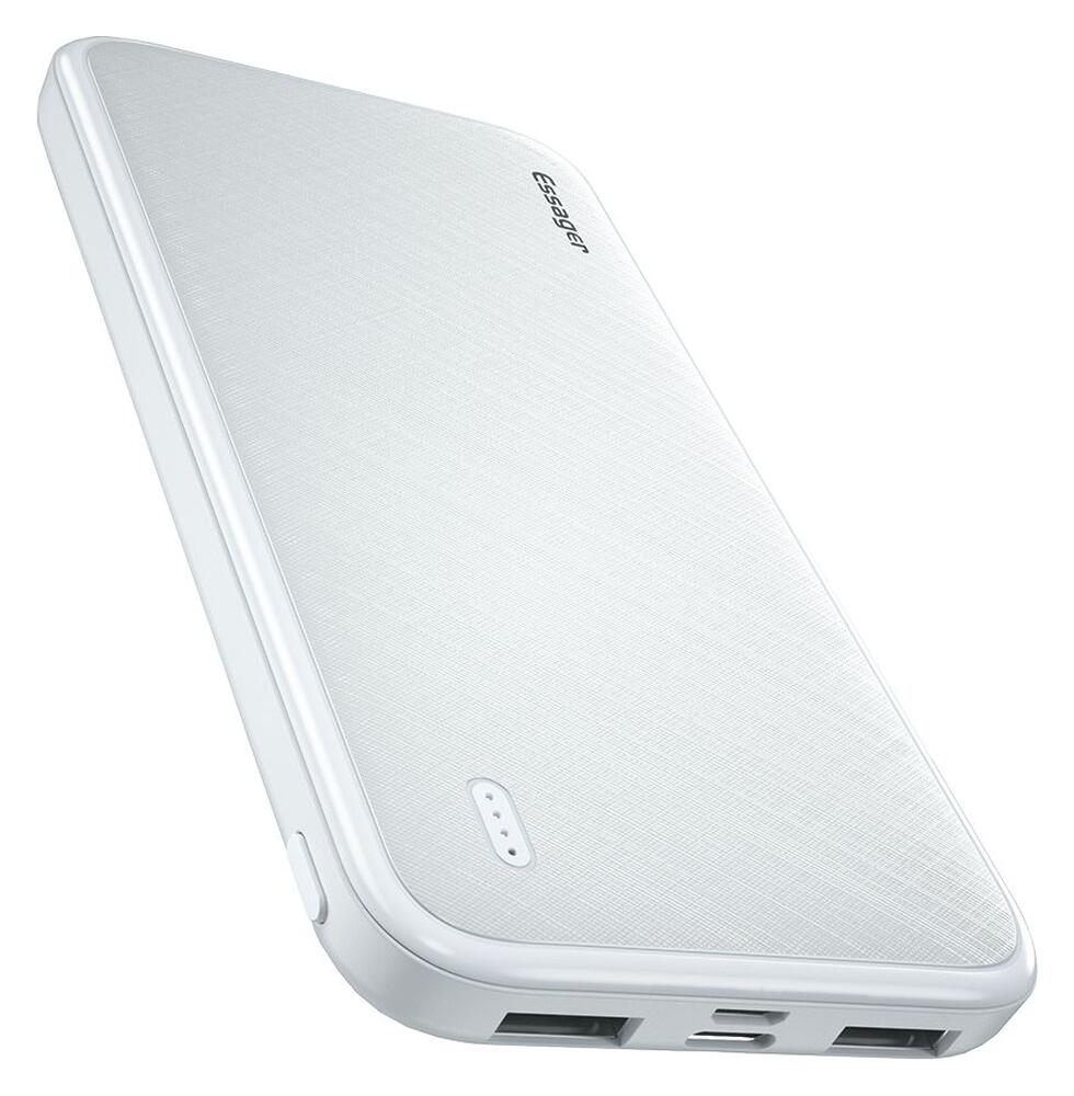 Essager Draagbare Compacte USB-A Powerbank 10.000 mAh Wit afbeelding 1