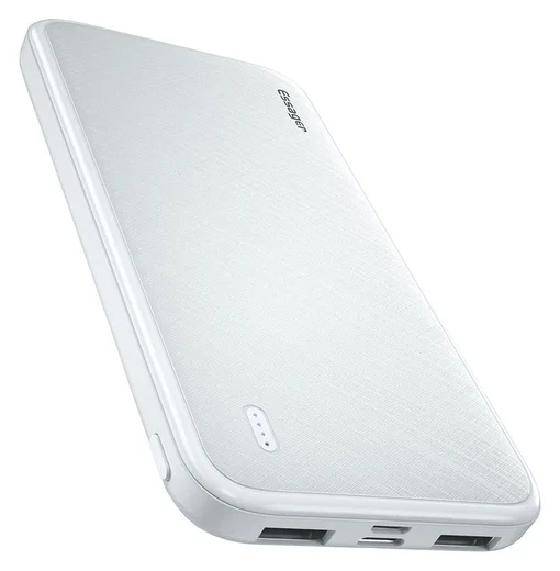 Essager Draagbare Compacte USB-A Powerbank 10.000 mAh Wit afbeelding 1