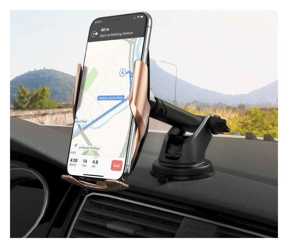 Hoco S14 Ventilatierooster/Raam/Dashboard Houder Auto met Draadloos Opladen 15W afbeelding 6