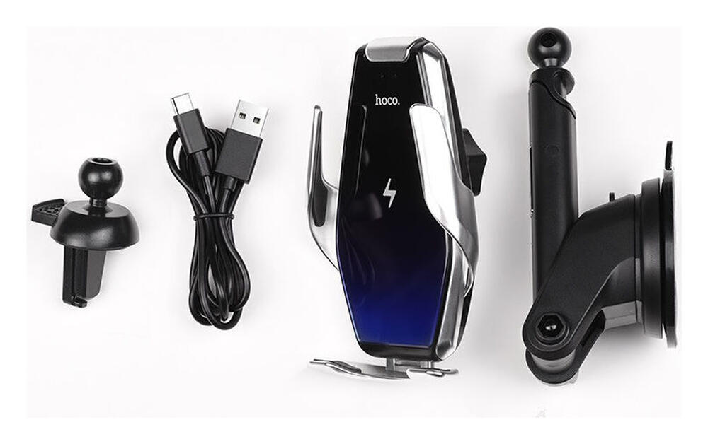 Hoco S14 Ventilatierooster/Raam/Dashboard Houder Auto met Draadloos Opladen 15W afbeelding 9