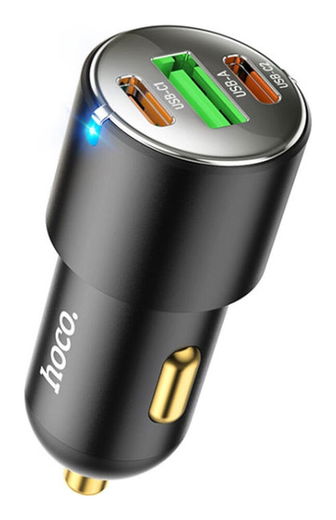 Hoco 3A USB/USB-C Auto Snellader 45W met PD en QC 3.0 Zwart afbeelding 2