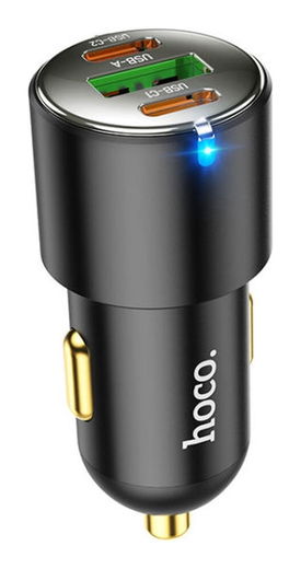 Hoco 3A USB/USB-C Auto Snellader 45W met PD en QC 3.0 Zwart afbeelding 5
