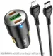 Hoco 3A Auto Snellader 45W PD & QC 3.0 + USB-C naar Lightning Kabel 1M afbeelding 2