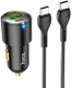 Hoco 3A USB/USB-C Auto Snellader 45W met PD en QC 3.0 + USB-C Kabel 1M afbeelding 1