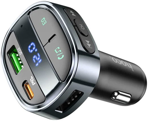 Hoco Bluetooth 5.0 Muziek Transmitter 30W Autolader met PD en QC 3.0 afbeelding 2