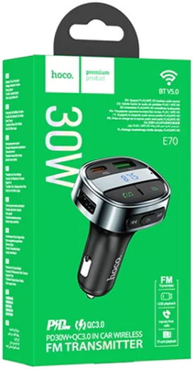 Hoco Bluetooth 5.0 Muziek Transmitter 30W Autolader met PD en QC 3.0 afbeelding 6