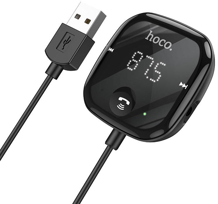 Hoco Wireless Bluetooth 5.0 Muziek FM Transmitter USB-A Zwart afbeelding 1