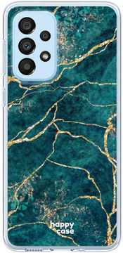 HappyCase Samsung Galaxy A33 Hoesje Flexibel TPU Aqua Marmer Print