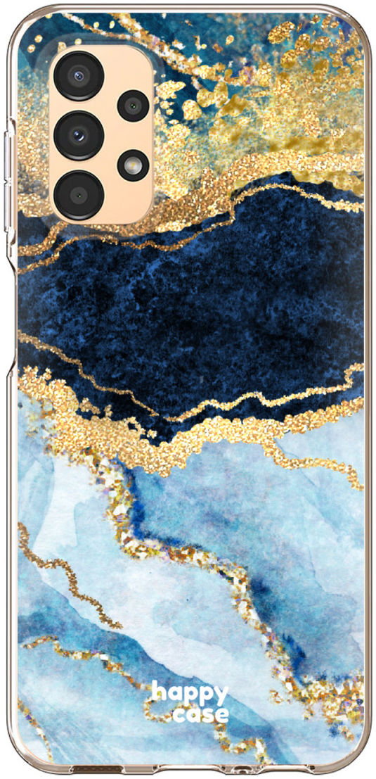 HappyCase Samsung Galaxy A13 Hoesje Flexibel TPU Blauw Marmer Print afbeelding 1