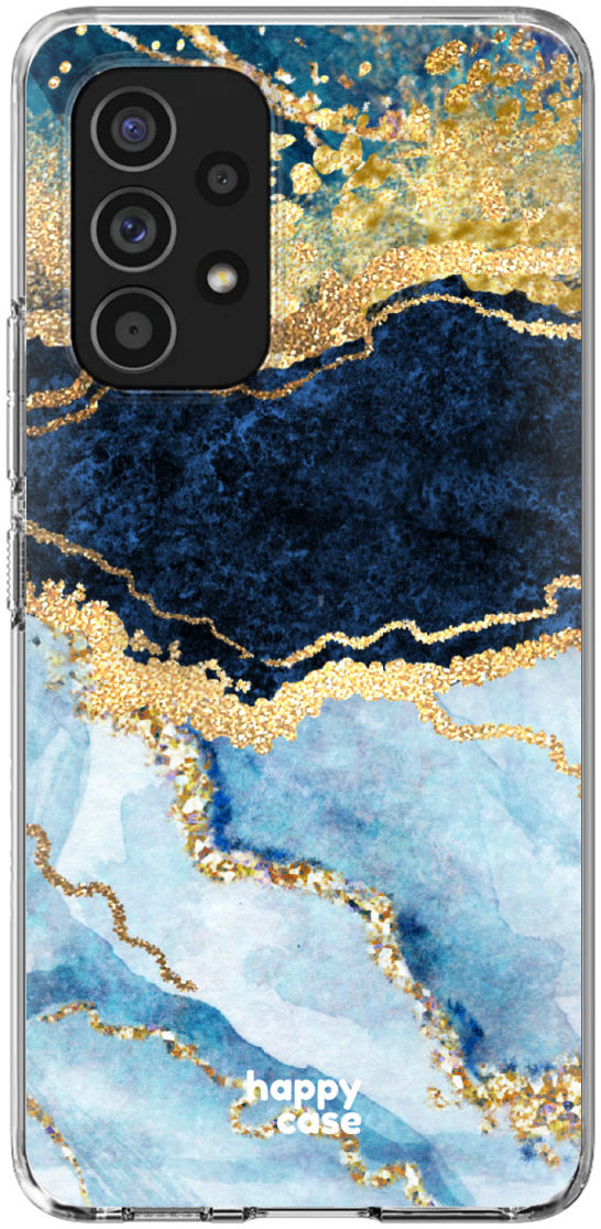 HappyCase Samsung Galaxy A53 Hoesje Flexibel TPU Blauw Marmer Print afbeelding 1
