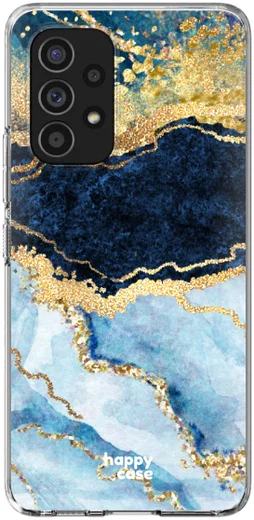 HappyCase Samsung Galaxy A53 Hoesje Flexibel TPU Blauw Marmer Print afbeelding 1