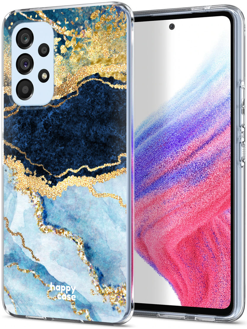 HappyCase Samsung Galaxy A53 Hoesje Flexibel TPU Blauw Marmer Print afbeelding 2