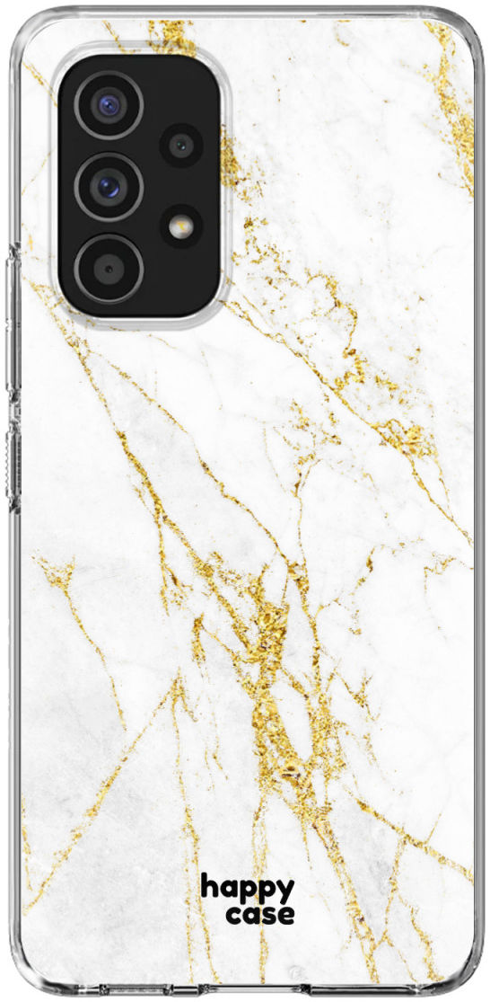 HappyCase Samsung Galaxy A53 Hoesje Flexibel TPU Wit Marmer Print afbeelding 1