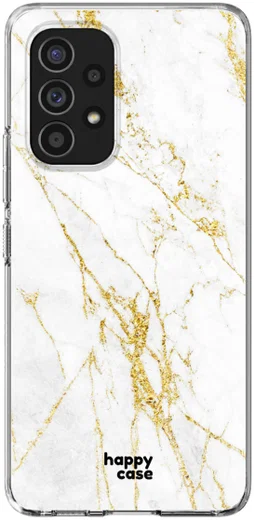 HappyCase Samsung Galaxy A53 Hoesje Flexibel TPU Wit Marmer Print afbeelding 1