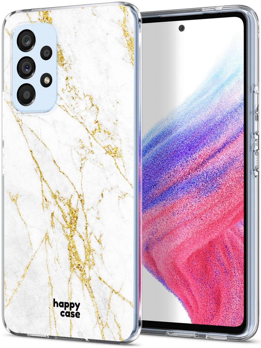 HappyCase Samsung Galaxy A53 Hoesje Flexibel TPU Wit Marmer Print afbeelding 2