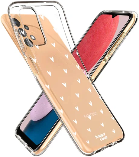 HappyCase Samsung Galaxy A13 Hoesje Flexibel TPU Hartjes Print afbeelding 2