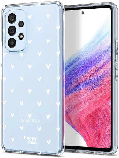 HappyCase Samsung Galaxy A53 Hoesje Flexibel TPU Hartjes Print afbeelding 2