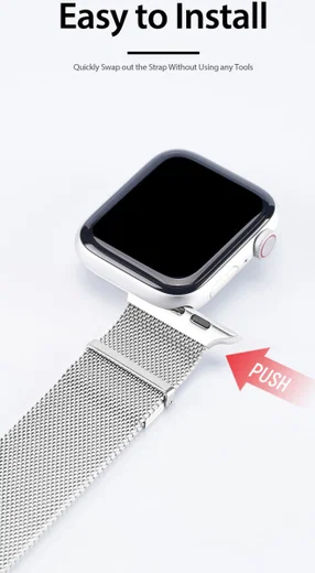 Dux Ducis Apple Watch Milanese Band - 1-10/SE/Ultra - 42/41/40/38MM - Zwart afbeelding 2
