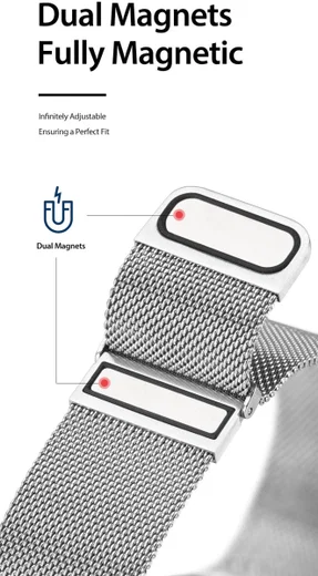 Dux Ducis Apple Watch Milanese Band - 1-10/SE/Ultra - 42/41/40/38MM - Zwart afbeelding 4