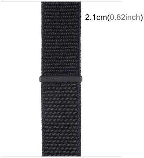 Apple Watch Bandje - 1-10/SE - 42/41/40/38MM - Nylon - Klittenband - Zwart afbeelding 4
