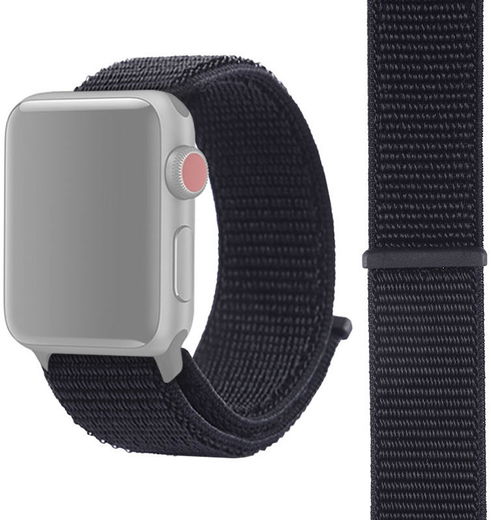 Apple Watch Bandje - 1-10/SE/Ultra - 49/46/45/44/42MM - Klittenband - Zwart afbeelding 2