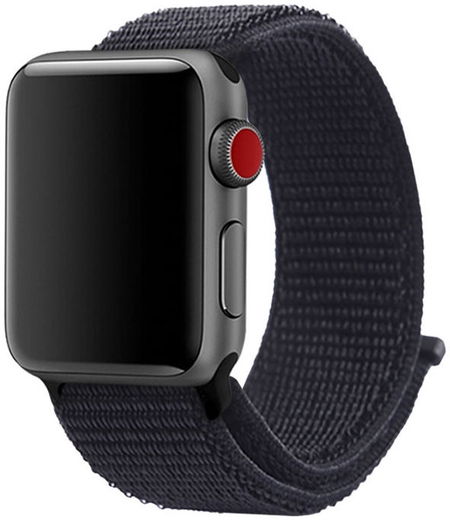Apple Watch Bandje - 1-10/SE/Ultra - 49/46/45/44/42MM - Klittenband - Zwart afbeelding 1