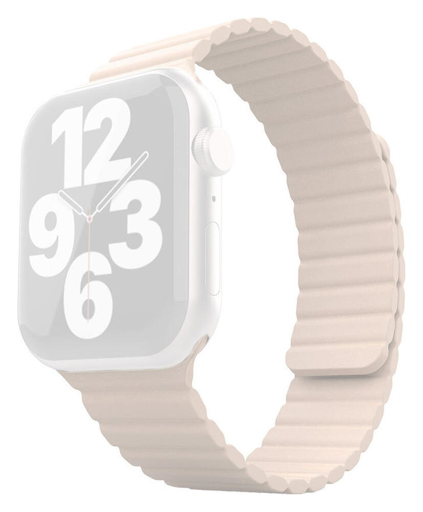 Apple Watch Bandje - 1-10/SE - 42/41/40/38MM - Magnetisch - Siliconen - Beige afbeelding 2