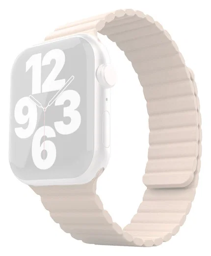 Apple Watch Bandje - 1-10/SE - 42/41/40/38MM - Magnetisch - Siliconen - Beige afbeelding 2