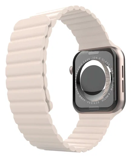 Apple Watch Bandje - 1-10/SE - 42/41/40/38MM - Magnetisch - Siliconen - Beige afbeelding 3