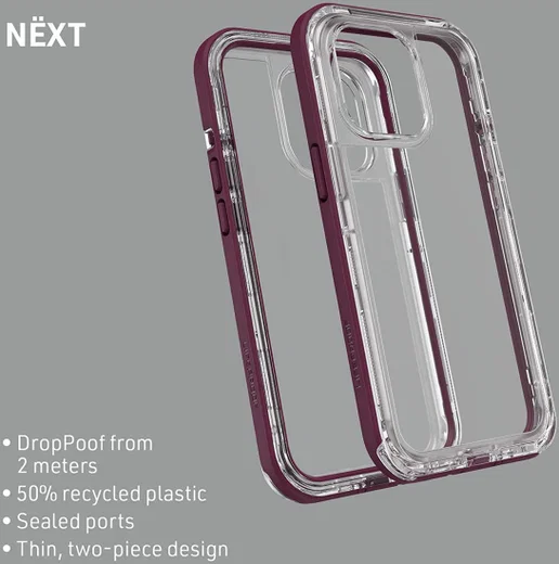 LifeProof Next Apple iPhone 13 Pro Hoesje Transparant / Paars afbeelding 9