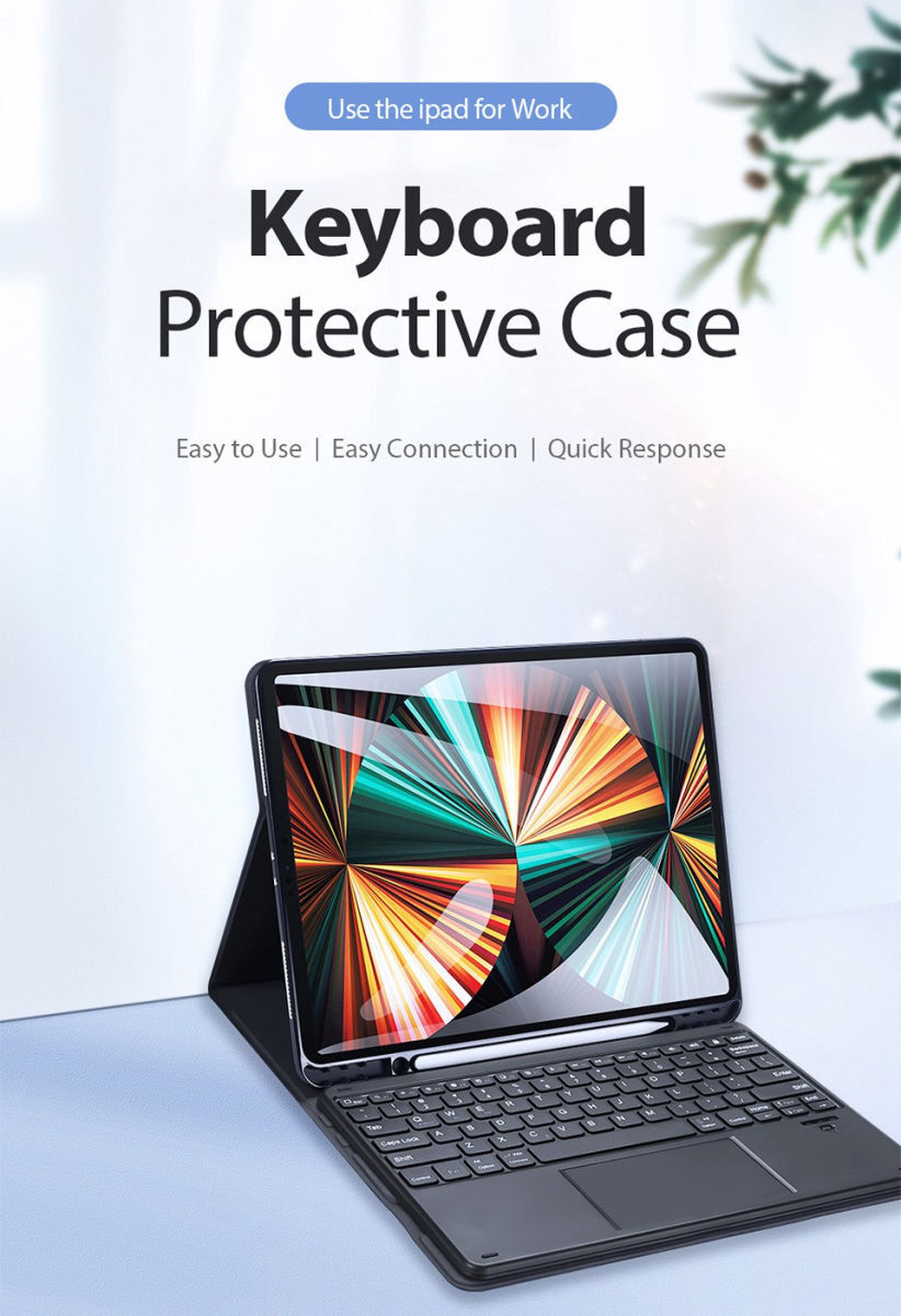 Dux Ducis iPad Pro 12.9 (2020/2021) Hoes Bluetooth Toetsenbord QWERTY afbeelding 6