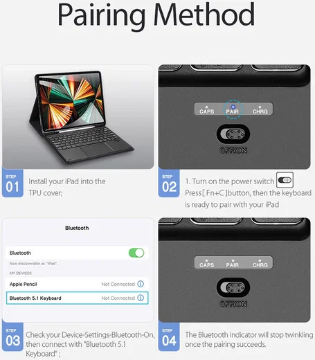 Dux Ducis iPad Pro 12.9 (2020/2021) Hoes Bluetooth Toetsenbord QWERTY afbeelding 12