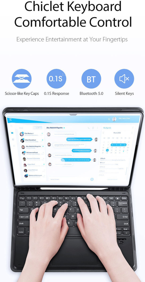 Dux Ducis iPad Pro 12.9 (2020/2021) Hoes Bluetooth Toetsenbord QWERTY afbeelding 4