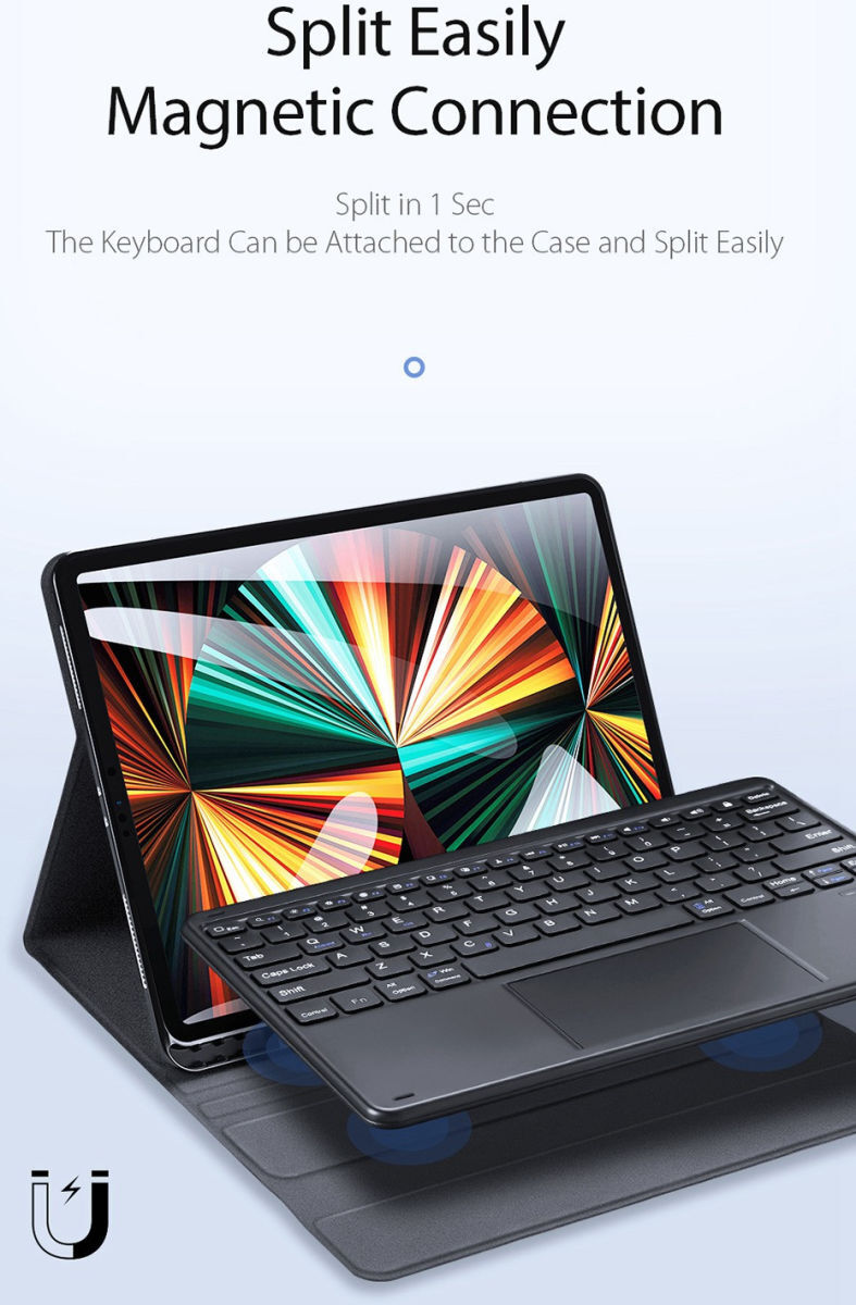 Dux Ducis iPad Pro 12.9 (2020/2021) Hoes Bluetooth Toetsenbord QWERTY afbeelding 5