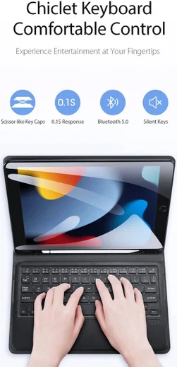 Dux Ducis iPad 10.2 (2019/2020/2021) Hoes Bluetooth Toetsenbord QWERTY afbeelding 4