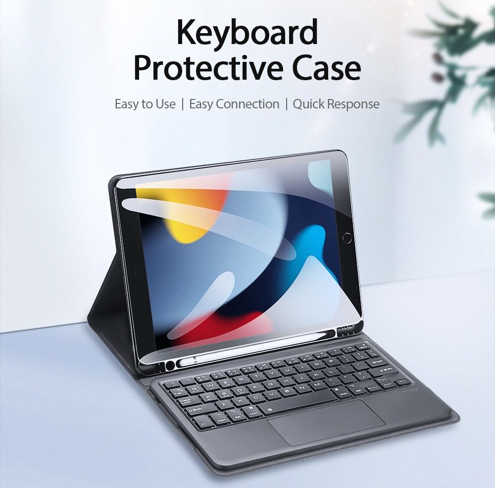 Dux Ducis iPad 10.2 (2019/2020/2021) Hoes Bluetooth Toetsenbord QWERTY afbeelding 6