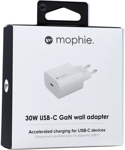 Mophie 30W GaN USB-C Power Delivery / Quick Charge Wall Adapter Wit afbeelding 3