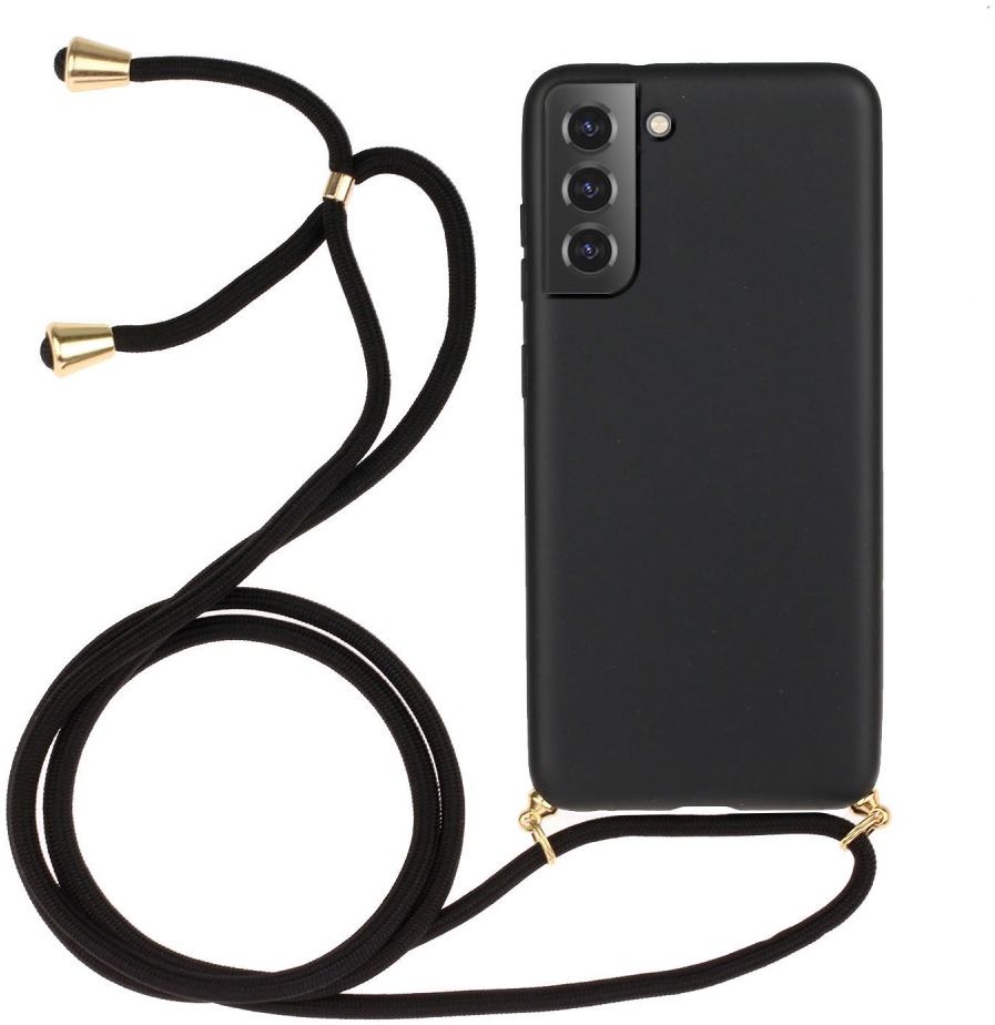 Samsung Galaxy S22 Hoesje Back Cover Flexibel TPU met Koord Zwart afbeelding 1