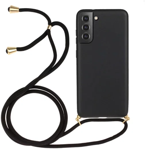 Samsung Galaxy S22 Hoesje Back Cover Flexibel TPU met Koord Zwart afbeelding 1