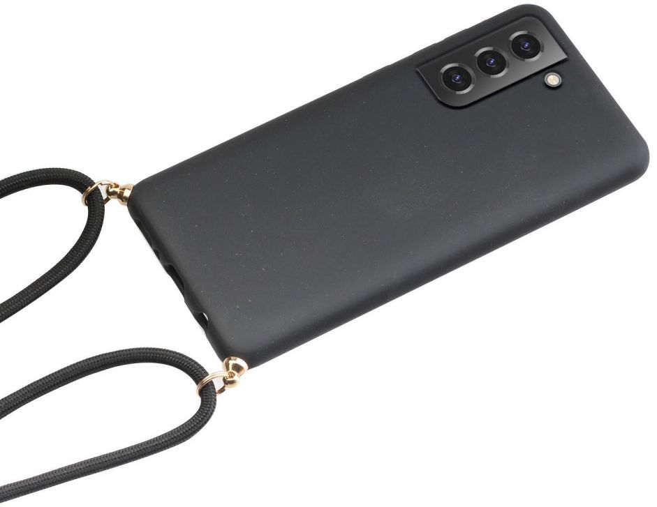 Samsung Galaxy S22 Hoesje Back Cover Flexibel TPU met Koord Zwart afbeelding 2